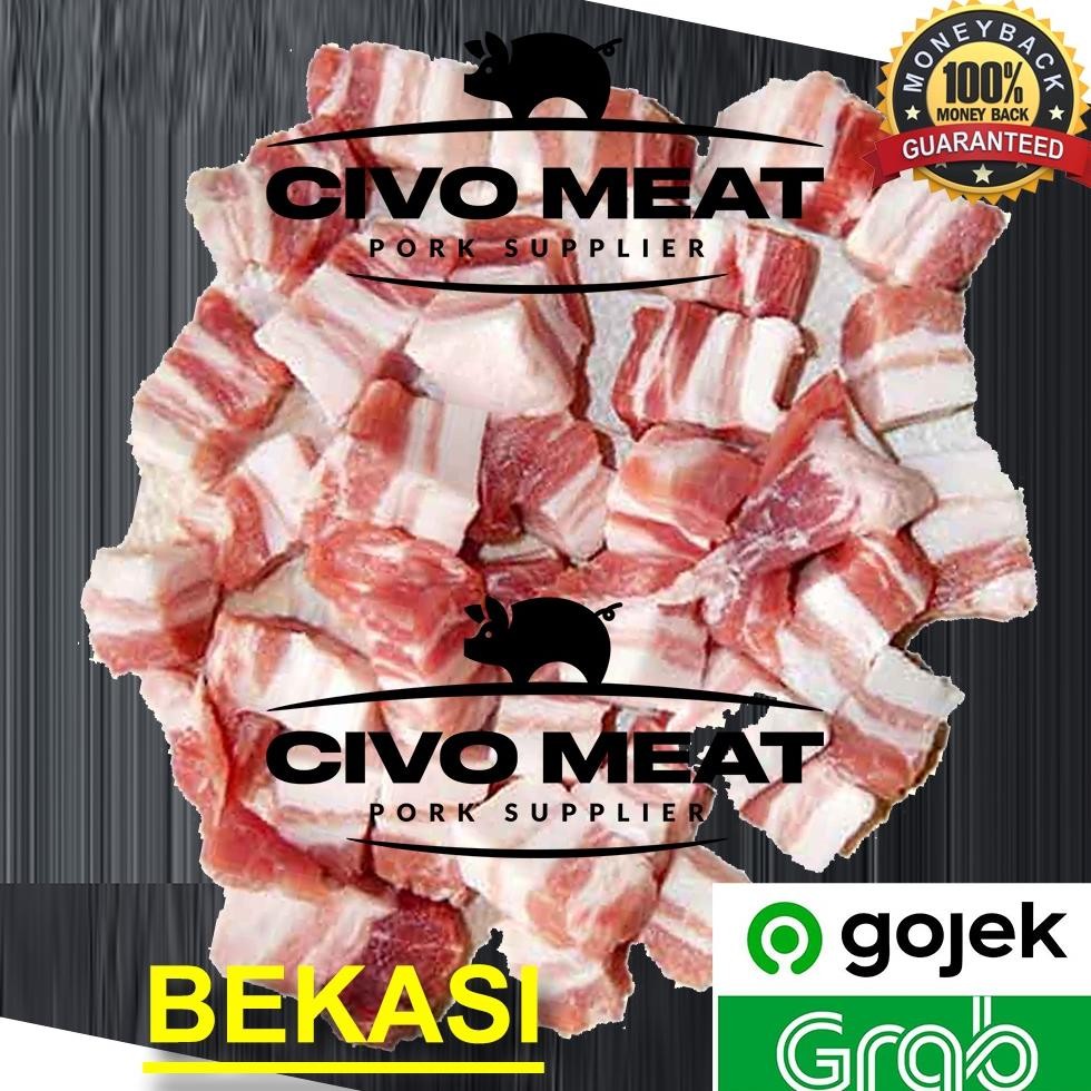 

Samcan Babi Kecap / Pork Belly mentah potong Babi Kecap 500gr Nugi