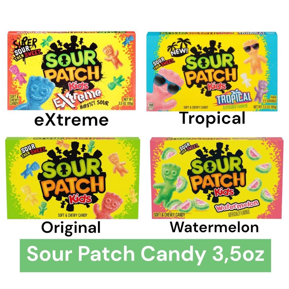 

READY STOCK SOUR PATCH KIDS BOX 99 gram | PERMEN SOFT & CHEWY CANDY 3.5 OZ | ORIGINAL - WATERMELON