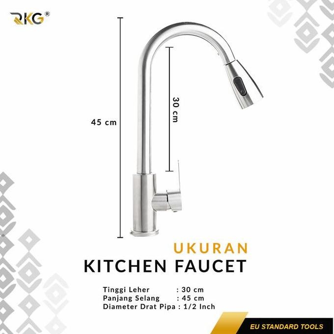Rkg Kran Angsa Tarik Fleksibel Kitchen Faucet Dual Sprayer