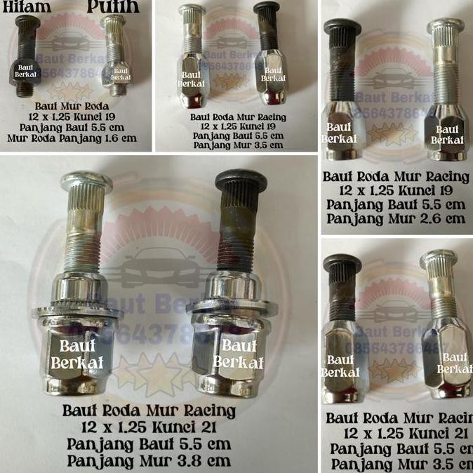 baut mur roda panjang 12x1.25 baut mur racing panjang 12x1.25 5.5cm HIGH QUALITY