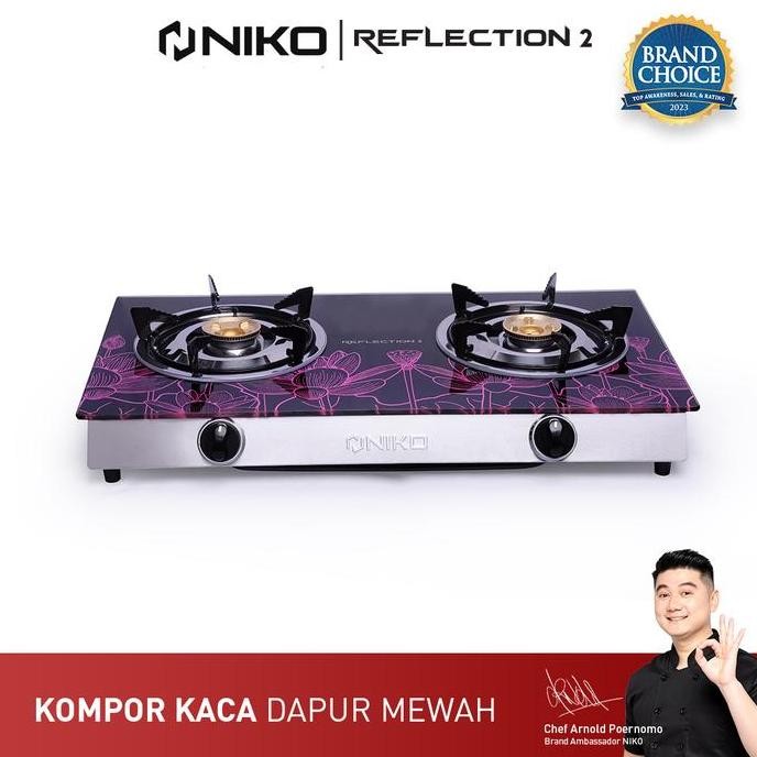 Kompor Gas 2 Tungku Kaca - NIKO Reflection