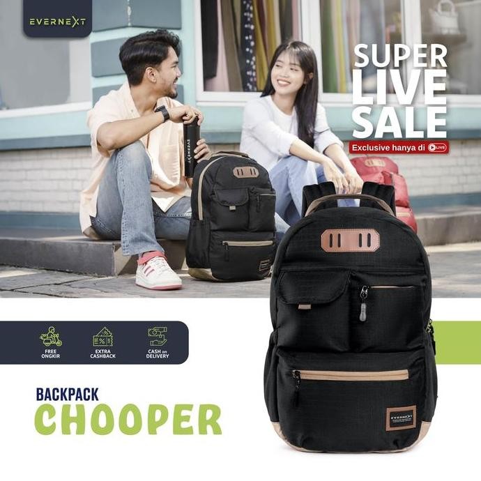 [ SKULOLS ] EVERNEXT - Tas Ransel Laptop Wanita Backpack Chooper Tas Punggung Wanita