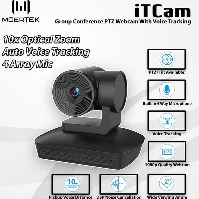 Tersedia Webcam PTZ Conference Camera 10x Optical Zoom + Voice Tracking - Kamera Video Meeting iTCam