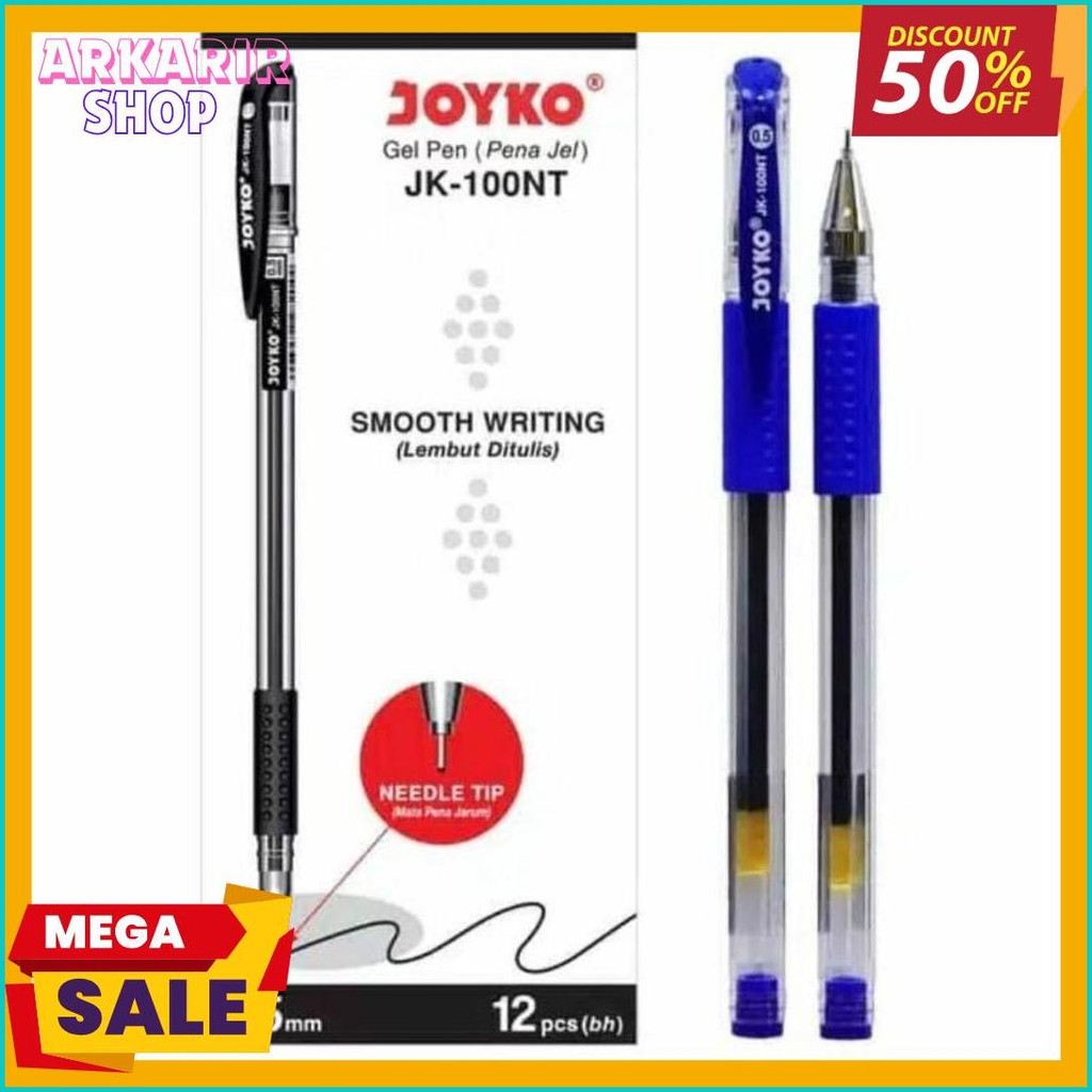 

Pulpen Gel Joyko Jk 100Nt 0.5Mm Grosir 12 Pcs Diskon