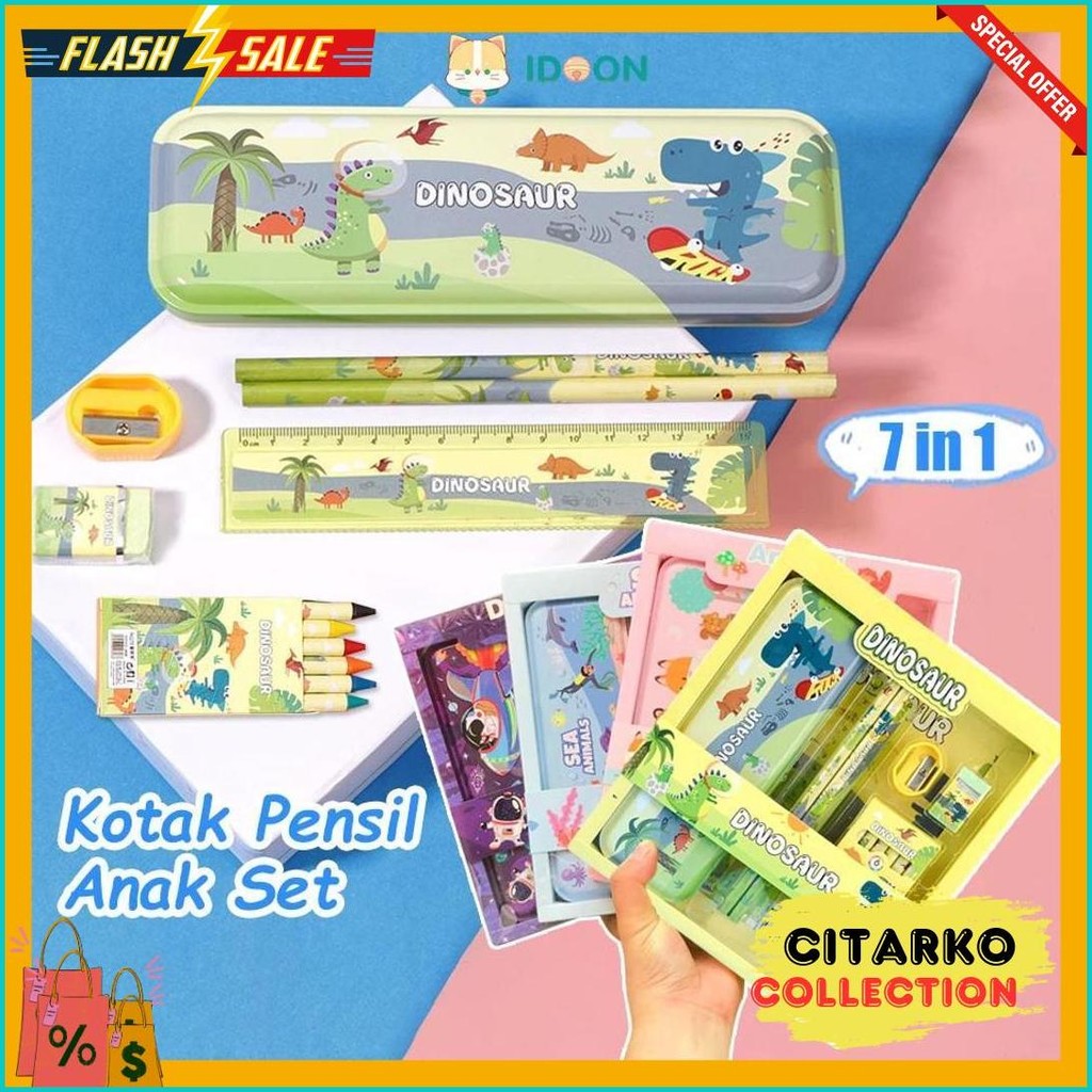 

Idoon Stationary Set Kotak Pensil Anak Set Stationery Alat Tulis Kotak Pensil Karakter Terlengkap Dan Termurah