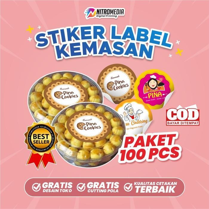 

Kkim (100Pcs) Cetak Stiker Jualan Makanan Minuman Skincare Label Kemasan Cutting Custom Kertas Plastik