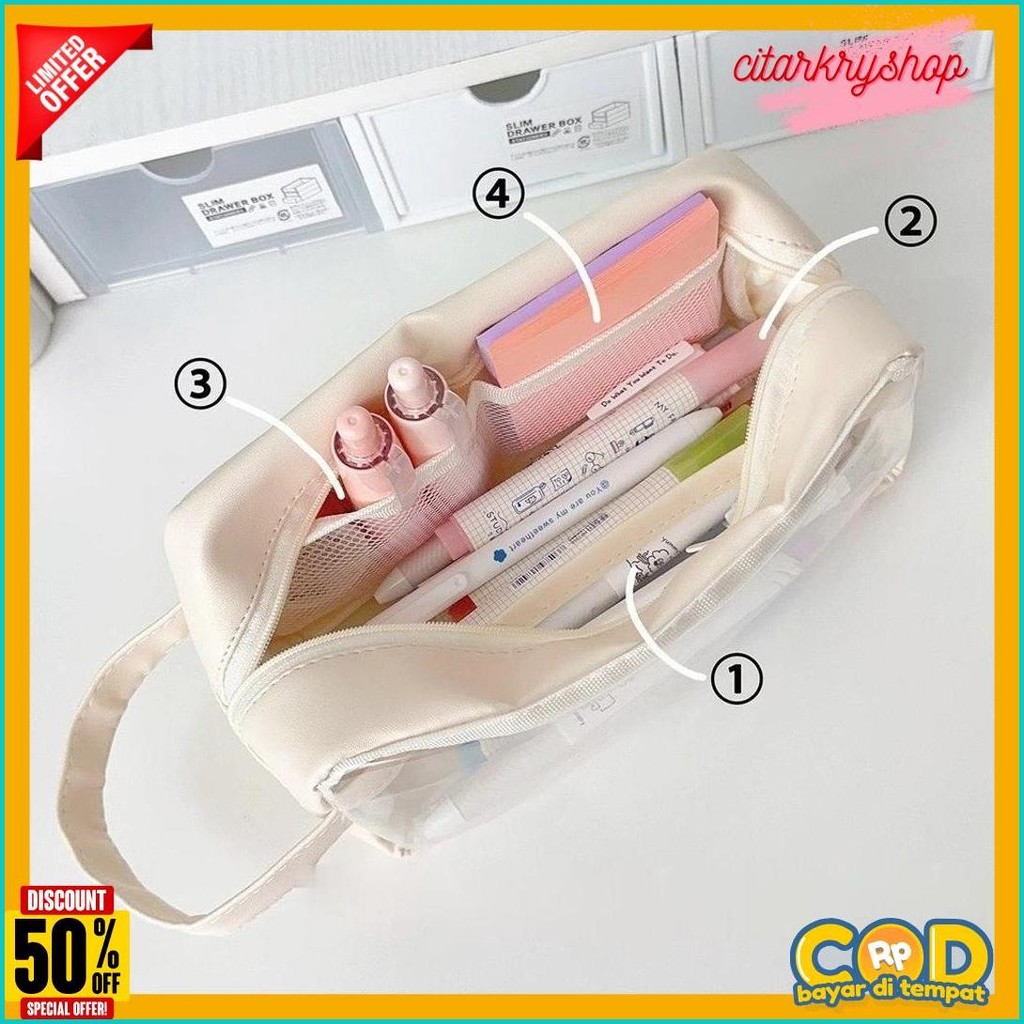 

Winzige Kotak Pensil Transparan Kapasitas Besar Tempat Pensil Aesthetic Pencil Case Large Pen Pouch Lucu Korea Stationery Organizer Tempat Pensil Anak Perempuan Berwarna-Warni Terlaris! Produk Ini Banyak Dicari