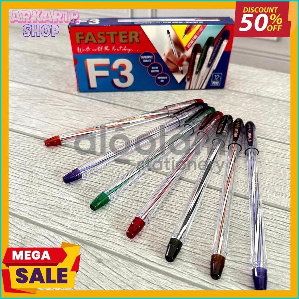 

Selusin ( 12 Pcs ) Ballpoint Bolpen Faster F3 0.5 Mm Pulpen Faster F3 0.5Mm Diskon Setengah Harga