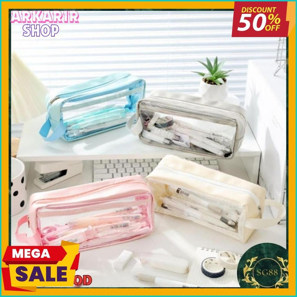 

Sg9 - Kotak Pensil Transparan Tempat Pensil Alat Tulis Aesthetic Tempat Pensil Polos Diskon
