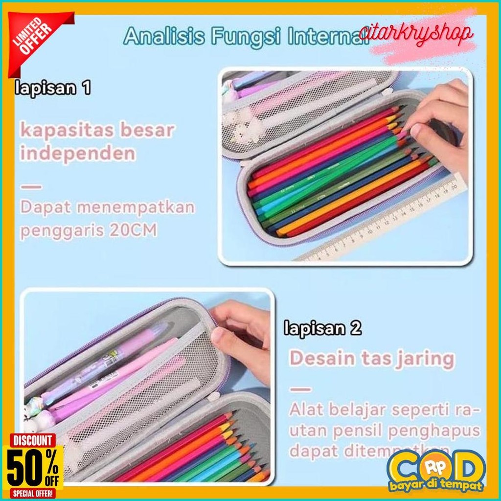 

Claiydream Kotak Pensil 3D Tempat Pensil Timbul Karakter Lucu Tempat Penyimpanan Alat Tulis Anak Anti Air Diskon
