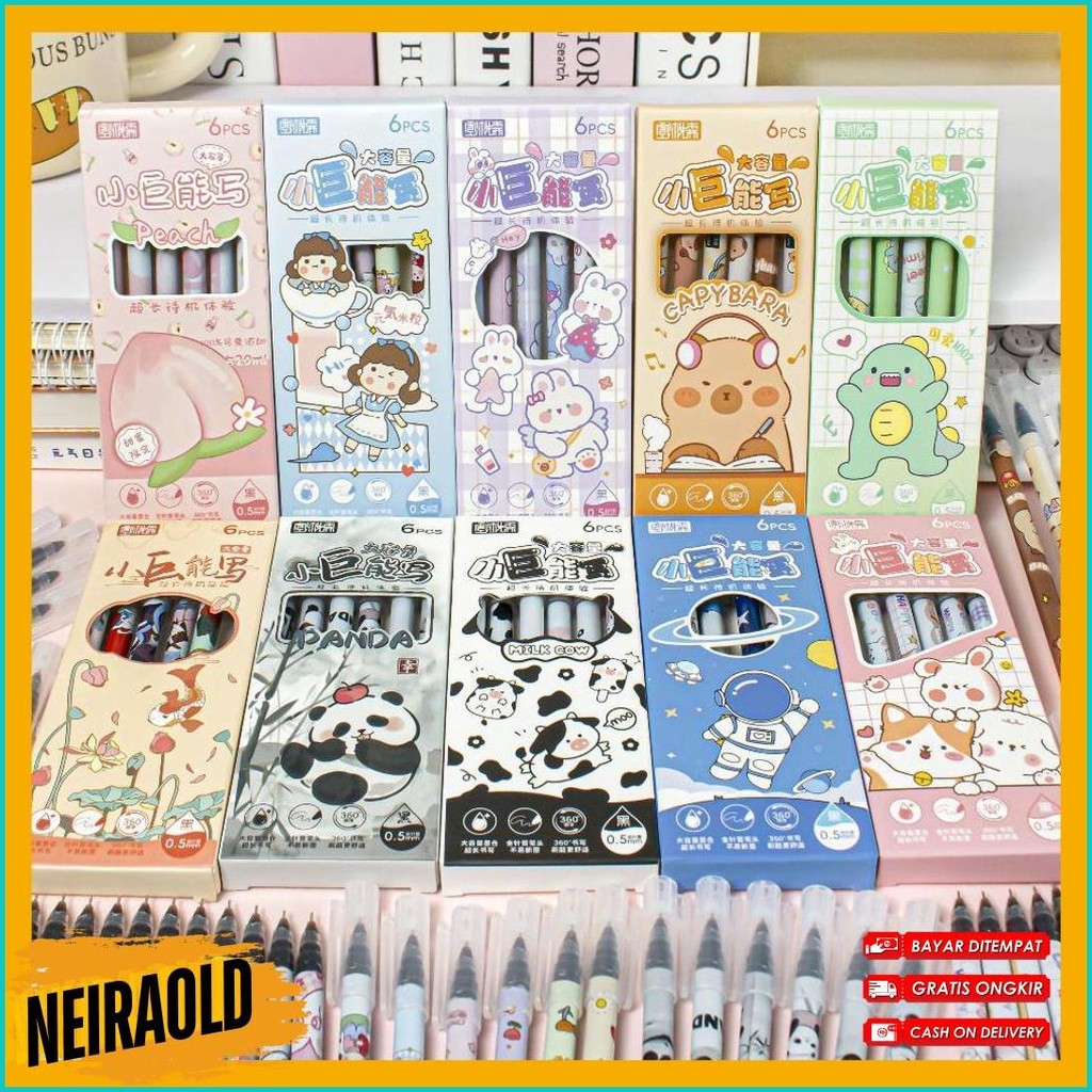 

1 Set Isi 6 Pcs Pulpen Gel Motif Animal, Anime Girl Dan Astronot Lucu Imut Terlaris! Produk Ini Banyak Dicari