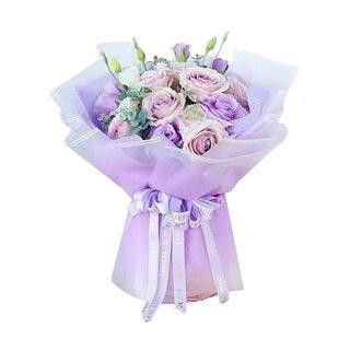 

Kkim [5 Lembar] Kertas Flower Wrapping Cellophane Ecer Kertas Buket Bunga Hand Bouquet Gradient Double Line