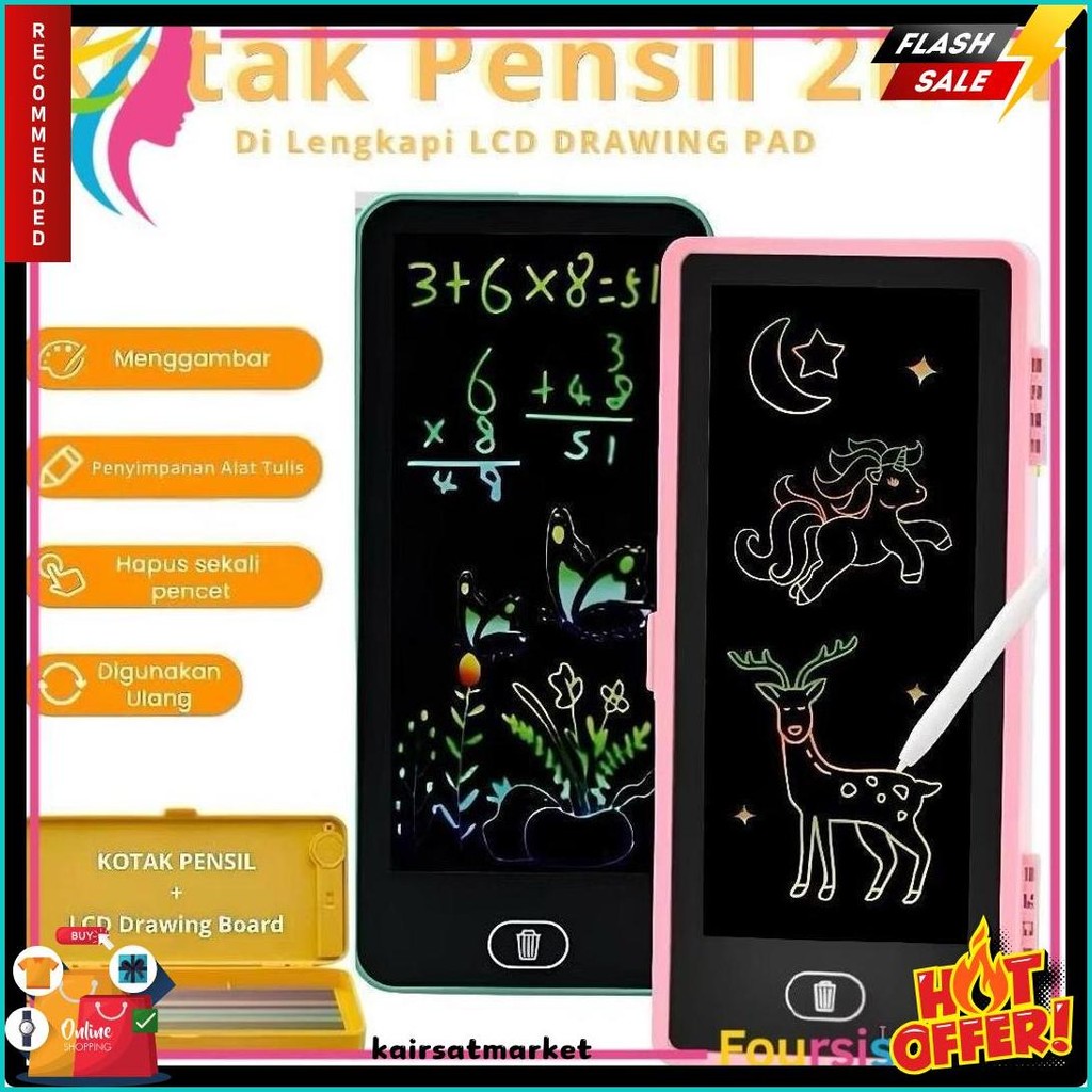 

[Fs] Kotak Pensil Case Besar Lcd Writing Drawing Box Case Ukuran Besar Pencil Drawing Pad Edukasi 2In1 Diskon Setengah Harga