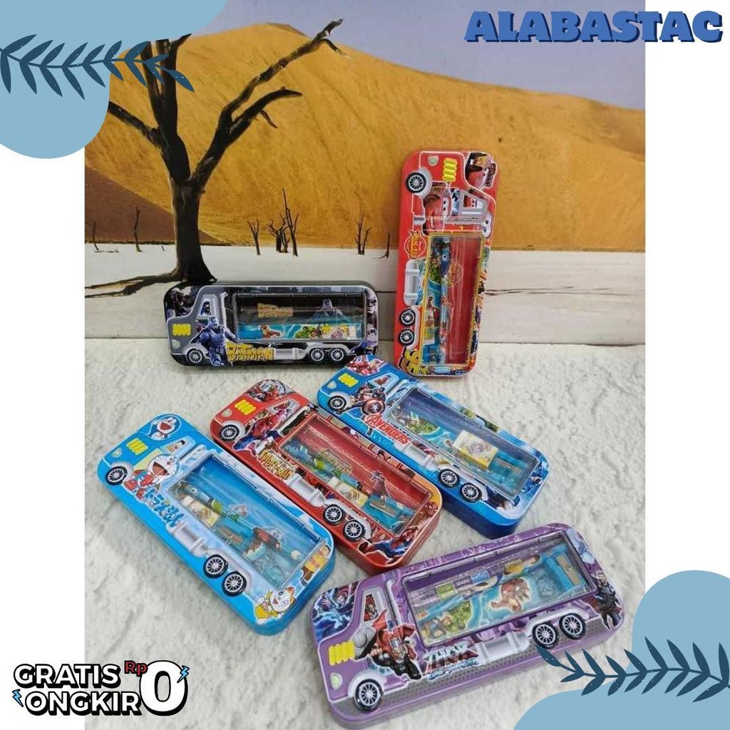 

((Baca Keterangan))Kotak Pensil Bahan Kaleng Model Truk Besar Kecil Pencil Case Tempat Pensil Bus Roda Terlengkap Dan Termurah