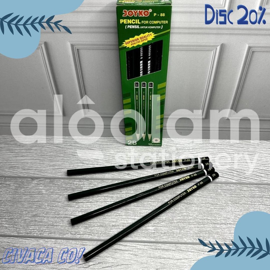 

Selusin ( 12 Pcs ) Pensil 2B Raut Joyko P-88 Pensil 2B Joyko P - 88 Diskon