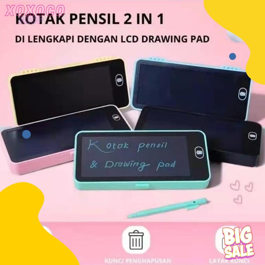 

Kotak Pensil Anak 2 In 1 Pen Case Writing Pad Tempat Pencil Gambar Diskon