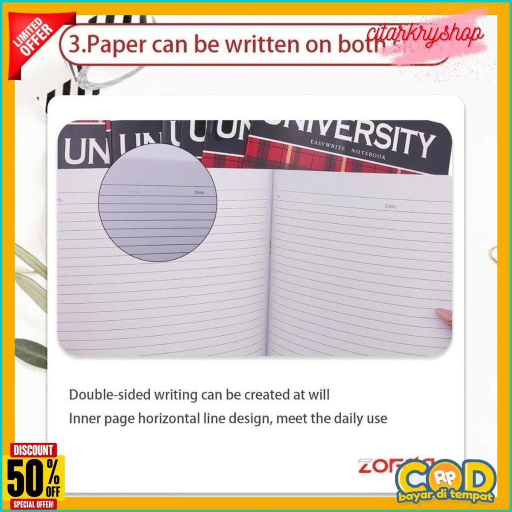 

40/50 Lembar Buku Tulis Campus B5 A4 Buku Catatan Notebook Aesthetic Buku Sekolah Bergaris Zofda Terlaris! Produk Ini Banyak Dicari