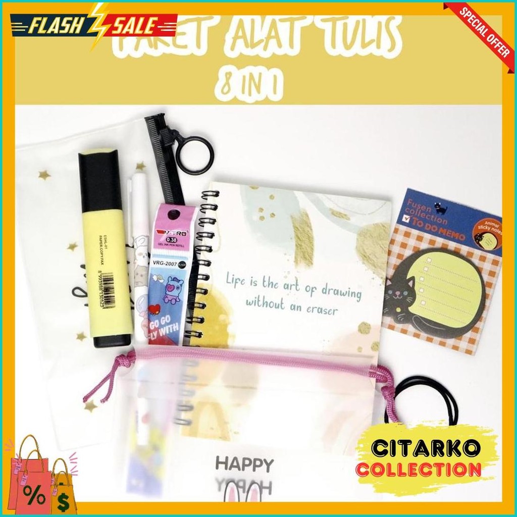 

Paket Alat Tulis 8In1 / Stationery Set Fancy / Alat Tulis Set / Stationery Set. Diskon