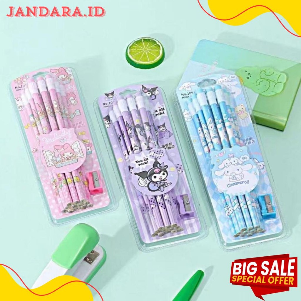 

1 Lusin Pensil Sanrio Dan Princess + Rautan + Penghapus Mini + Pegangan Pensil Elastis Diskon