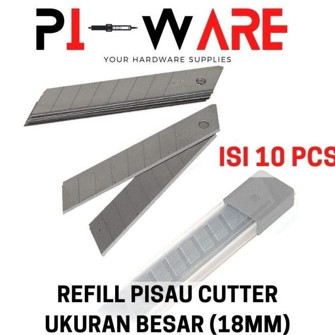 

Refill Cutter Blade Ukuran Besar 18Mm Isi 10 Pcs