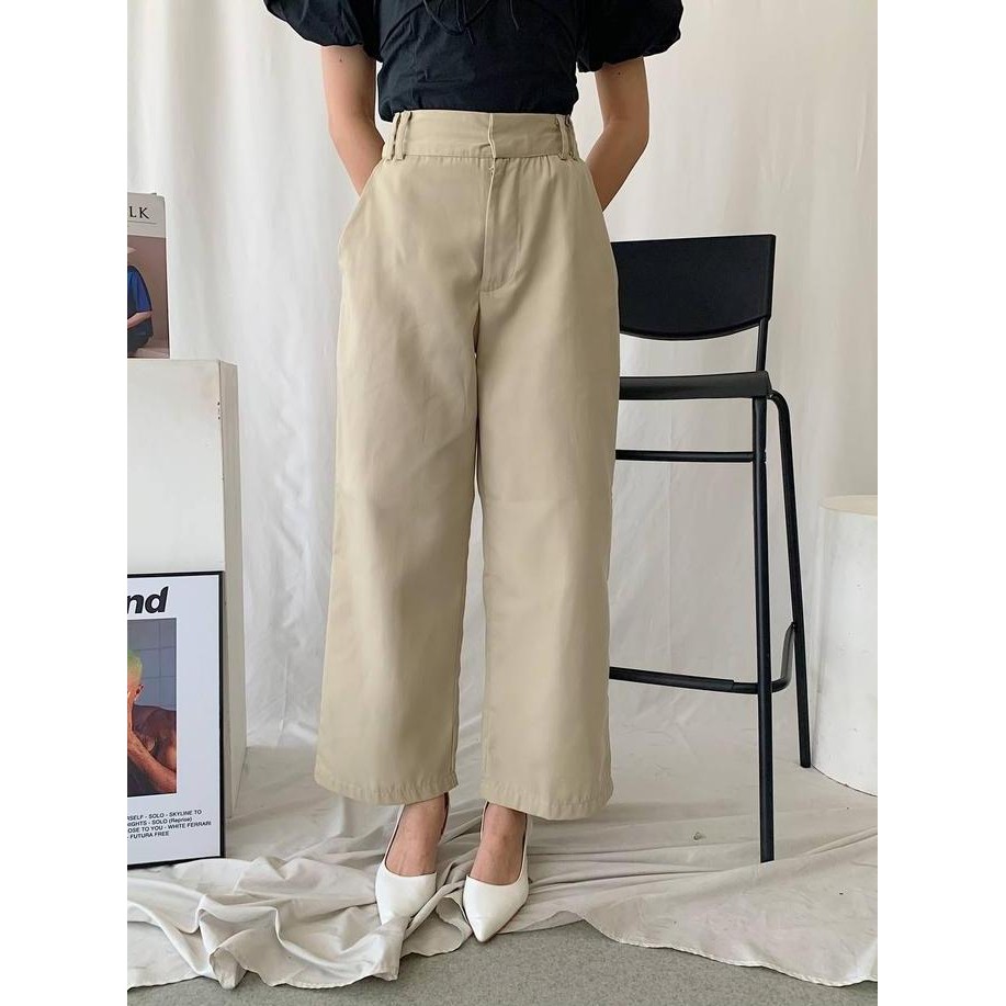 Sachie Pants- Celana Panjang Wanita Pinggang Karet Stretch Korea Polos