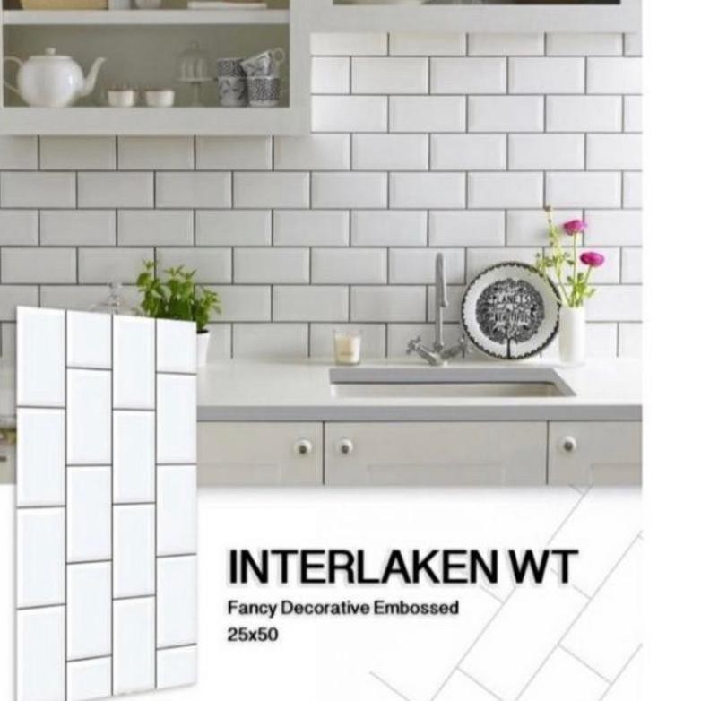 Terlaris Keramik Dinding Motif Bata Putih Uk. 25X50