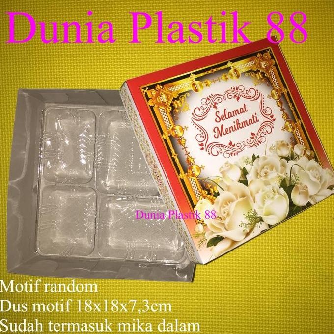 

Produk Baru!! Dus Motif + Mika 18x18cm Isi 50 Set - Box Nasi / Kertas Makanan - Kemasan Premium