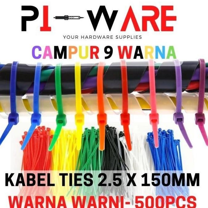 

Kabel Tie 9 Warna Warni 500 Pcs Cable Ties Zip Lock Panjang 150Mm 15Cm