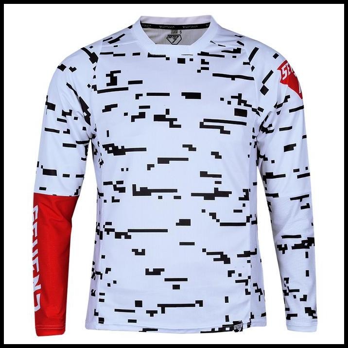 JERSEY SEPEDA LENGAN PANJANG SEVEN7 ATAR ROAD MTB DOWNHILL XC WHITE