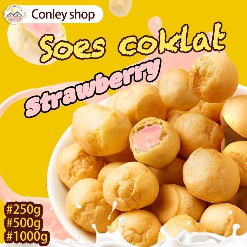 

COD Soes strawberry/coklat/ 500g/1kg / mix rasa/halal Kue Sus Kering Isi soes coklat lumer 1 kgr Enak Murah Cemilan keluarga, cocok untuk dewasa dan anak-anak Chocolate Food Makanan Snack Manis Nugi
