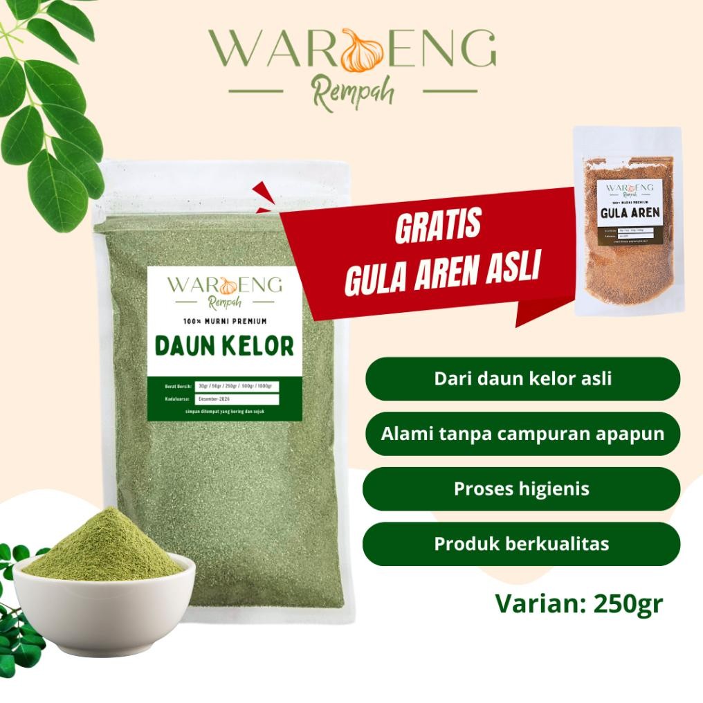 

Waroeng Rempah - Daun Kelor Moringa Bubuk GRATIS GULA AREN ASLI Nugi