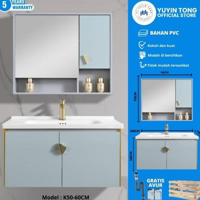 Kabinet Kamar Mandi  60Cm  Pvc Wastafel Kabinet Cabinet Kamar/Cabinet Bathroom