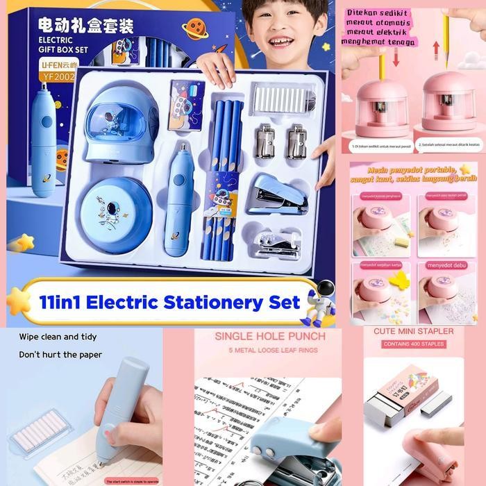 

Stationery Set Alat Tulis Elektrik / Serutan Otomatis Dan Alat Vakum