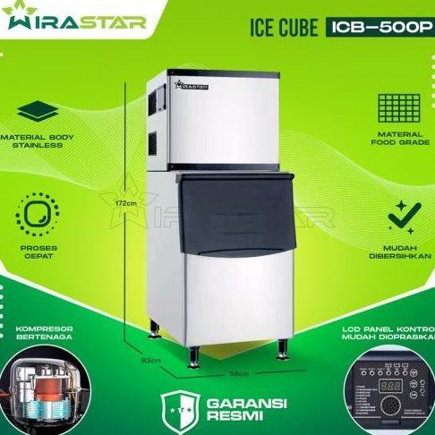 WIRASTAR ICE CUBE MAKER ICB-500P (227KG/HARI) - MESIN ES BATU KRISTAL CUBE ORIGINAL DAN TERPERCAYA