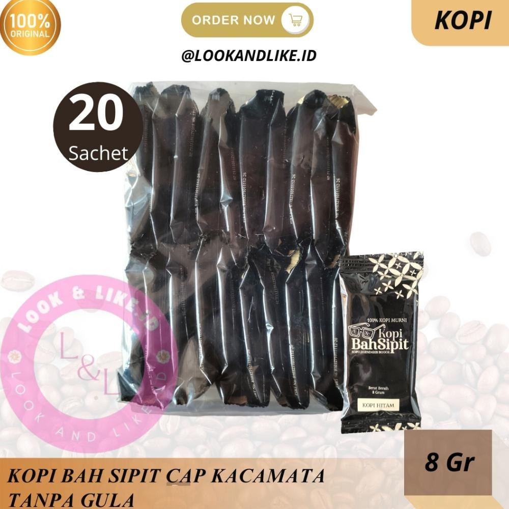 

KOPI TANPA GULA Bah Sipit Cap Kacamata 1 Pack Isi 20 Bks x 8gr Kopi Legend Khas Kota Bogor Nugi