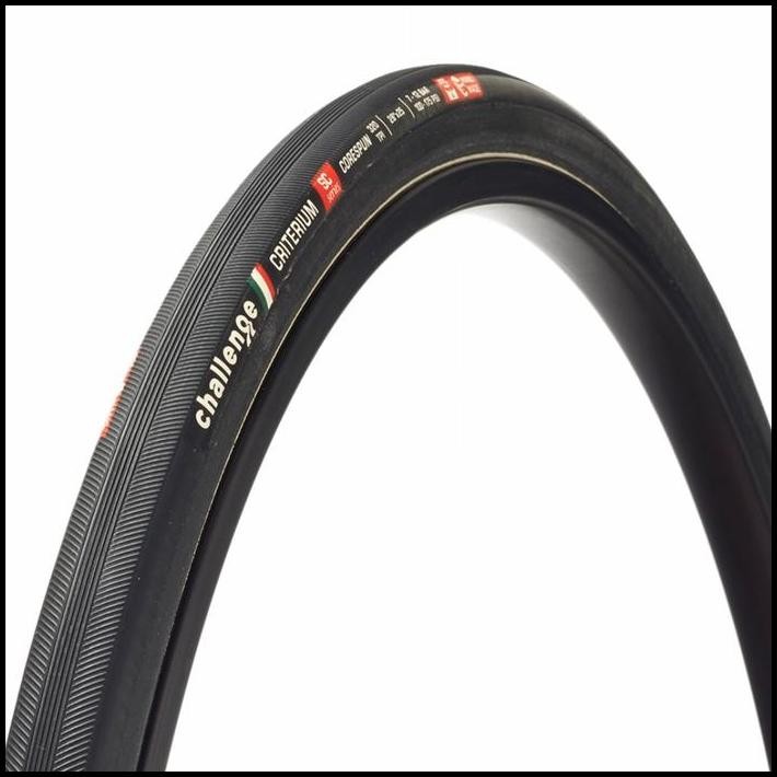 BAN LUAR SEPEDA CHALLENGE 28 - 25 TUBULAR TIRE CRITERIUM 700X25 BLACK