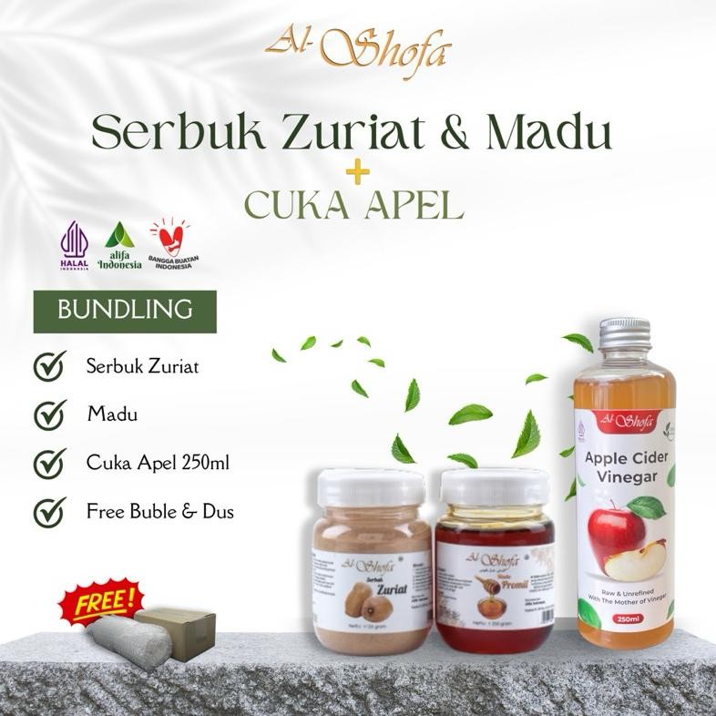 

Paket Promil Serbuk Zuriat Al Shofa & Madu Promil Al Shofa & Cuka Apel Al Shofa 250ml With Mother Free Kardus dan bubble Nugi