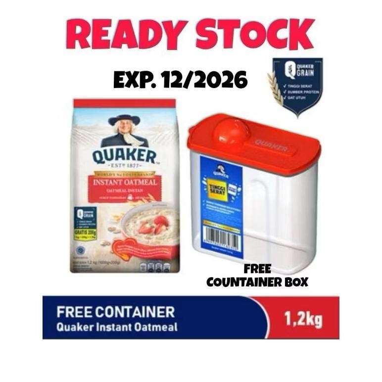 

Quaker Oatmeal instant tinggal seduh tanpa dimasak 1,2kg / Quaker Rolled Oats 800gr Exp Desember 2026 Spesial diskon gajian sale promo TAHUN BARU Nugi