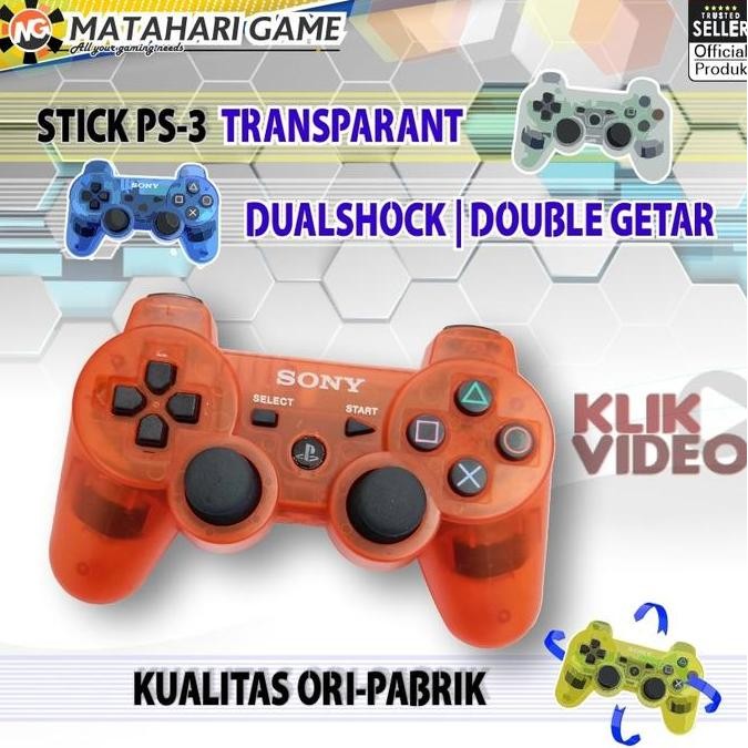 siap kirim stik ps3 wireless transparan merah | joystick playstation 3 sony