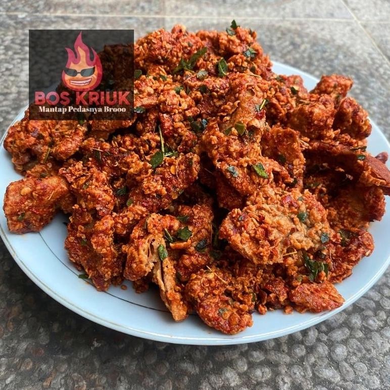 

Kripik Kulit ayam Cryspy 1KG / 1 Kg Crispy kulit ayam krispi / krispy Aroma Daun Jeruk Nugi