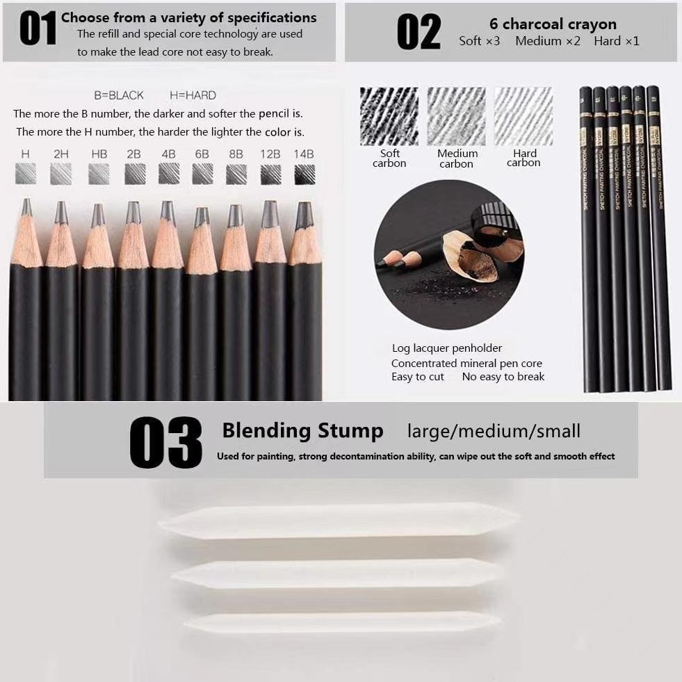 

Premium Nyoni Drawing Pencil Gambar Set 29Pcs Metal Tin Box Pensil Gambar Lukis Sketsa Lengkap Paket Diskon