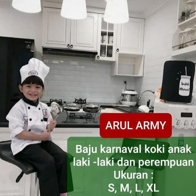 BAJU SERAGAM KOKI ANAK KOSTUM KARNAVAL ANAK KEREN MURAH BERKUALITAS