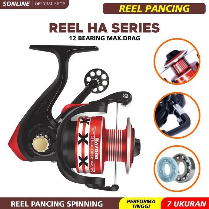 Produk Baru SONLINE Reel Pancing HA 1000-7000 Aluminium Metal Laut Roda Umpan