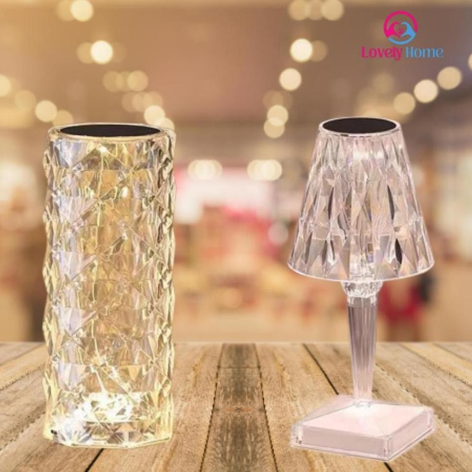 Lampu Meja Kristal Led Rose Diamond Lampu Hias Dekorasi
