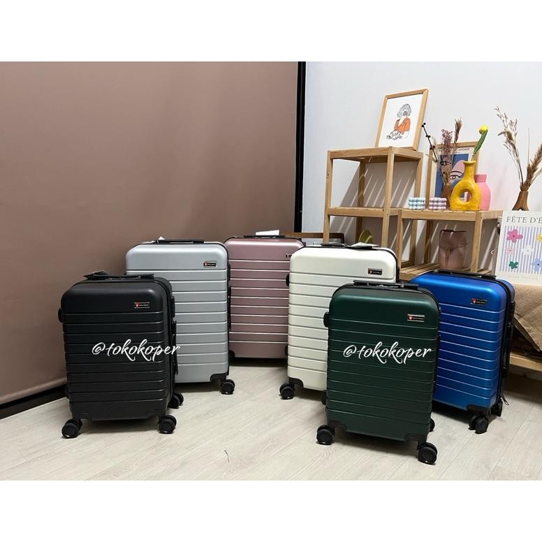 Terlaris Swiss Polo 6905 Koper 20 Inch 24 Inch Abs Roda Double Kunci Kombinasi