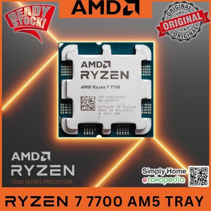 Processor Amd Ryzen 7 7700 Tray R7 5.3Ghz Socket Am5 Produk Baru Cpu Pc Desktop Gaming