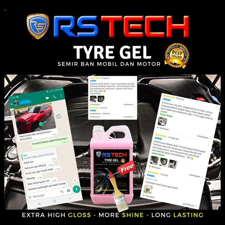 TERBARU SEMIR PENGHITAM PENGKILAP BAN MOBIL MOTOR 5 LITER TIRE POLISH NO KIT 