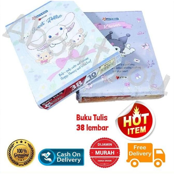 

Viral 10Pcs Buku Tulis Kuromi Cinnamoroll Buku Sanrio 38 Lembar Karakter Kuromie Book Kertas Paper Stationery Tinta