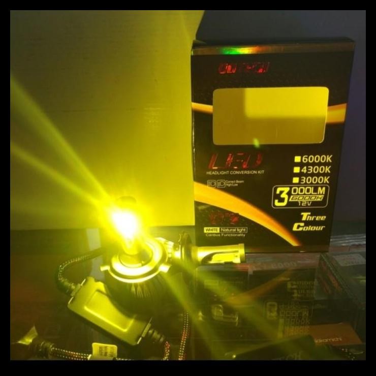 GRATIS ONGKIR LAMPU MOBIL LED DOTECH 3 WARNA H4