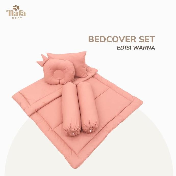 Bedcover Bayi Set Bantal Guling Motif Polos